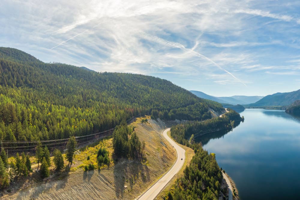 Highway next to water